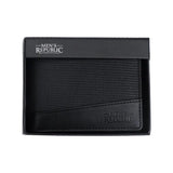 Load image into Gallery viewer, 2 Tone Black Mens Republic Faux Leather Wallet - 12cm x 9.1cm x 2.6cm
