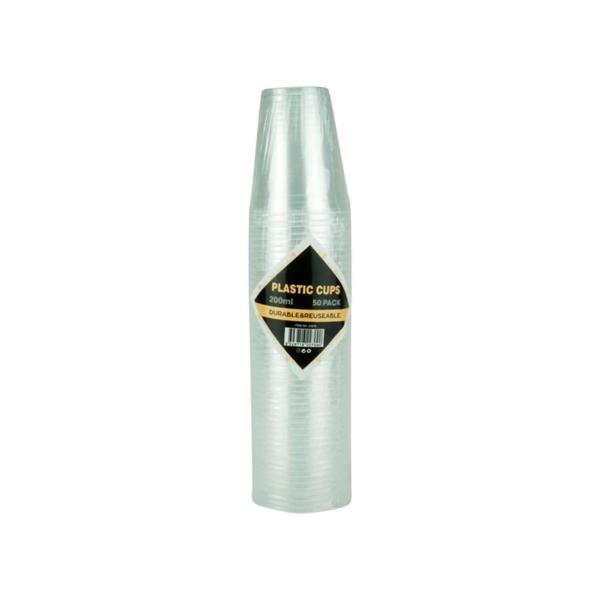 50 Pack Clear Party Cups - 200ml