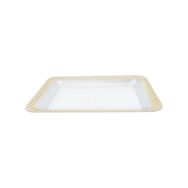 Oblong Serving Tray With Gold Edge - 34.5cm x 49cm