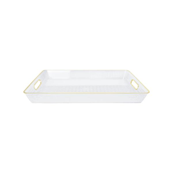 Oblong Serving Tray With Gold Edge - 28cm x 42cm
