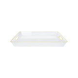 Load image into Gallery viewer, Oblong Serving Tray With Gold Edge - 28cm x 42cm