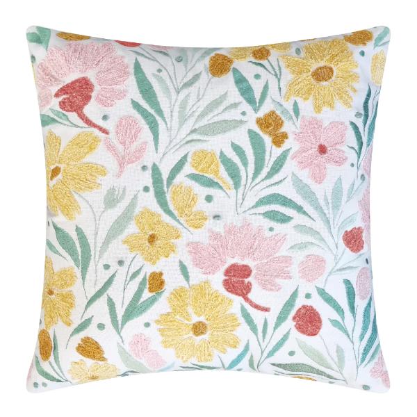 White Multi & Bubblegum Millie Cushion - 50cm x 50cm