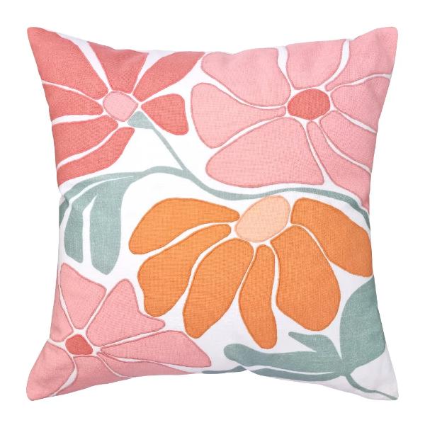 White Multi & Bubblegum Keeley Cushion - 50cm x 50cm