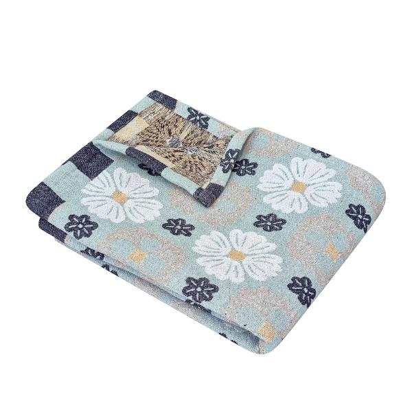 White Multi & Peppermint Zoe Throw - 130cm x 160cm