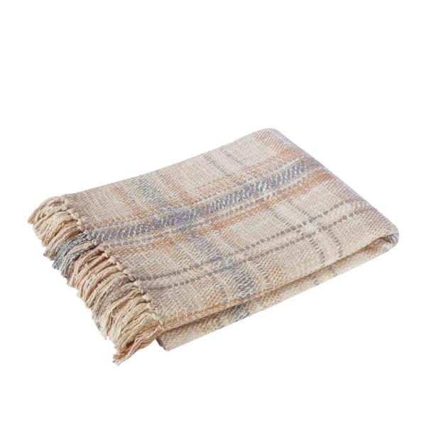 Grey Beige Multi Rhiannon Throw - 130cm x 160cm
