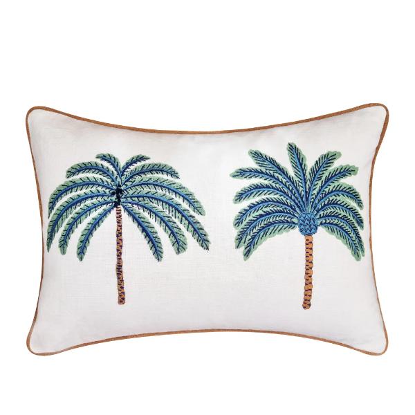 Ivory Multi Palm Cushion - 35cm x 55cm