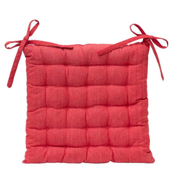 Red Outdoor Solid Chair Pad - 40cm x 40cm