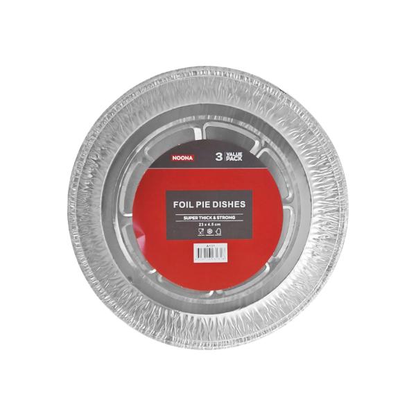 3 Pack Round Foil Pie Pan - 23cm x 4.5cm