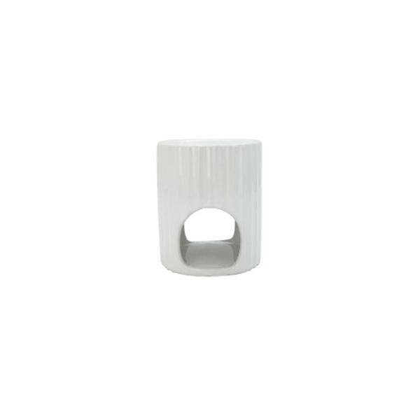 White Pedestal Oil Burner - 10cm x 10cm x 11.5cm