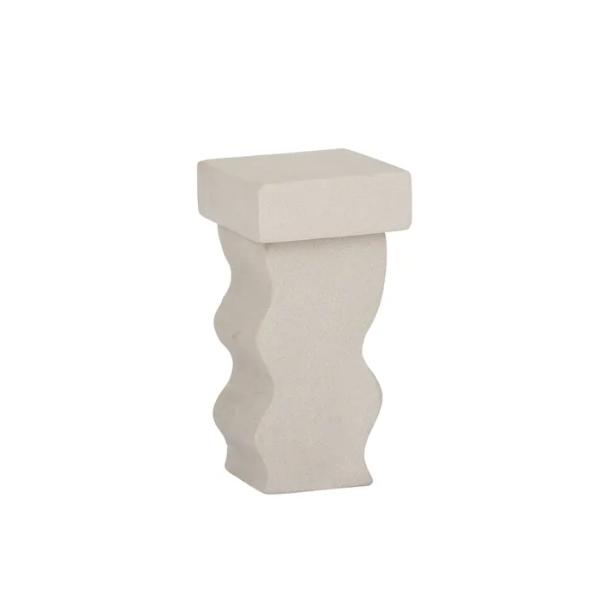Beige Twist Stone Plinth - 9cm x 9cm x 15cm