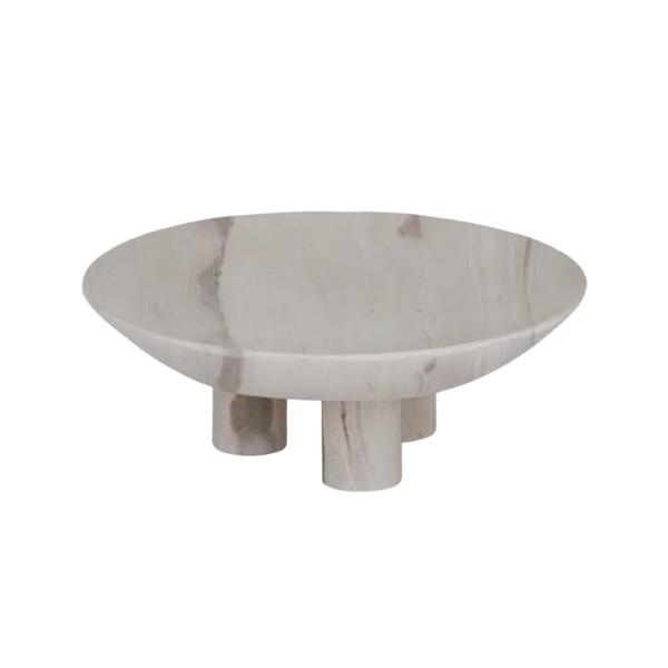 Round Chiara Limestone Foot Platter - 20cm x 7cm