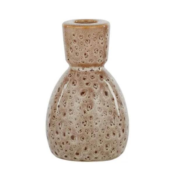 Cocoa Ceramic Candle Holder - 8cm x 13cm