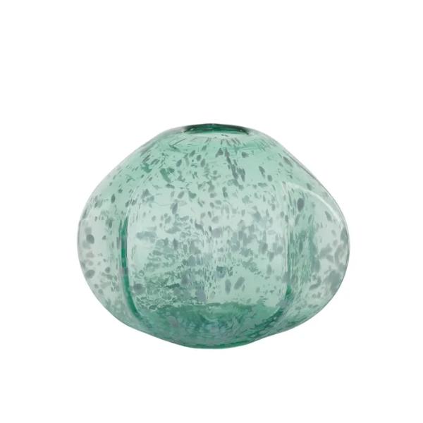 Green / White Harris Glass Vase - 23cm x 20cm x 18cm