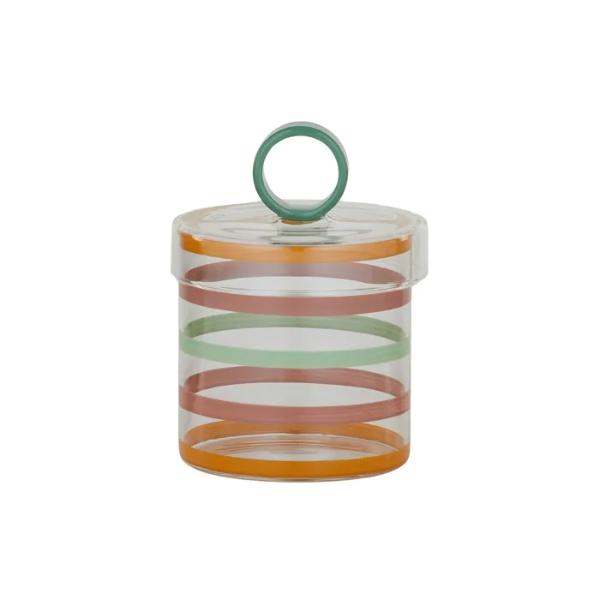 Pink & Green Loulou Glass Jar - 10cm x 15cm