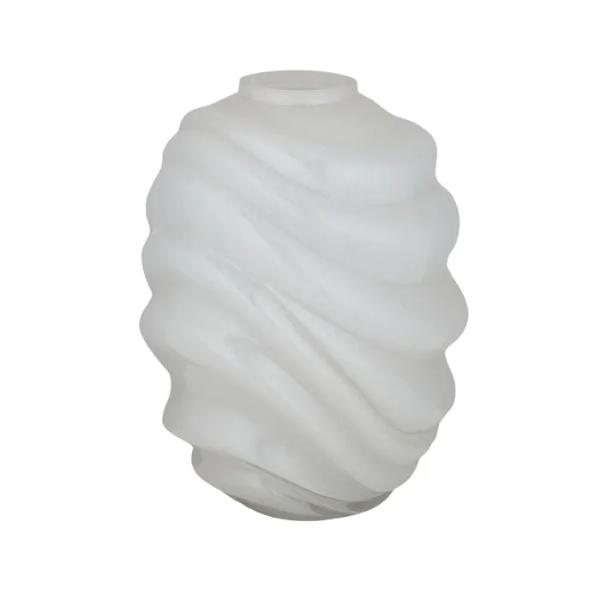 Marea Milky Ivory Glass Vase - 19cm x 26cm