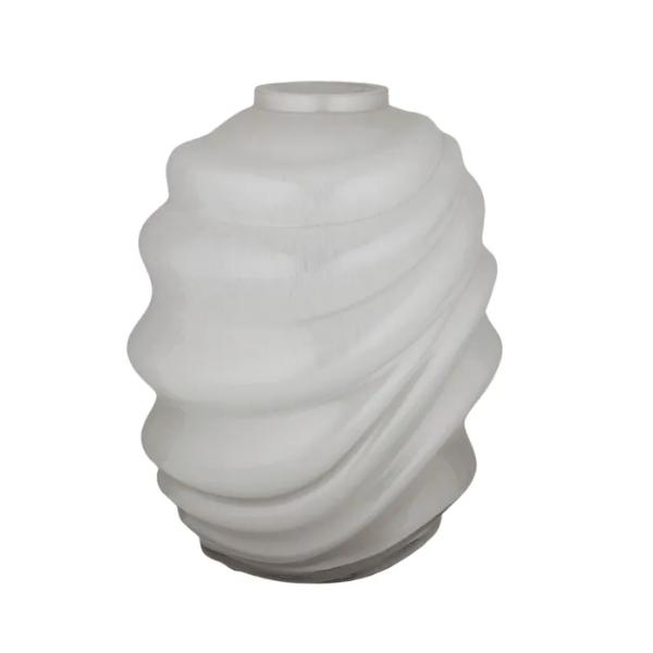 Marea Milky Ivory Glass Vase - 23.5cm x 30cm