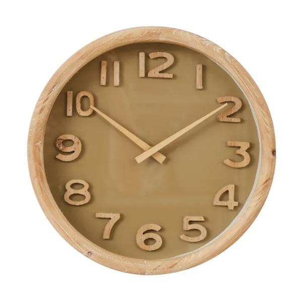 Natural Olive Cedric Wood Clock - 32.5cm