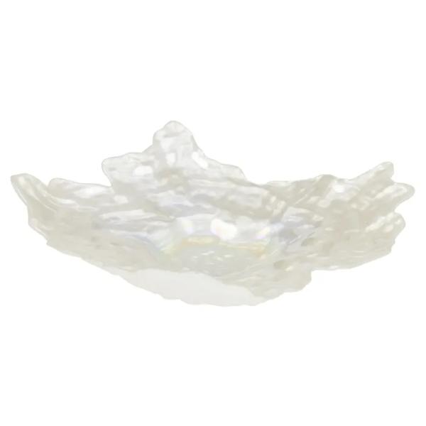 White Lustre Ostrea Glass Plate - 36cm x 45cm x 10cm