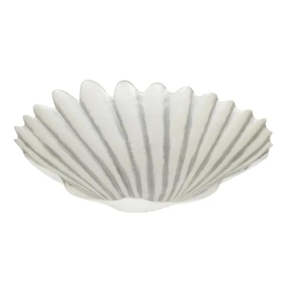 White & Silver Cove Glass Plate - 50cm x 5.5cm