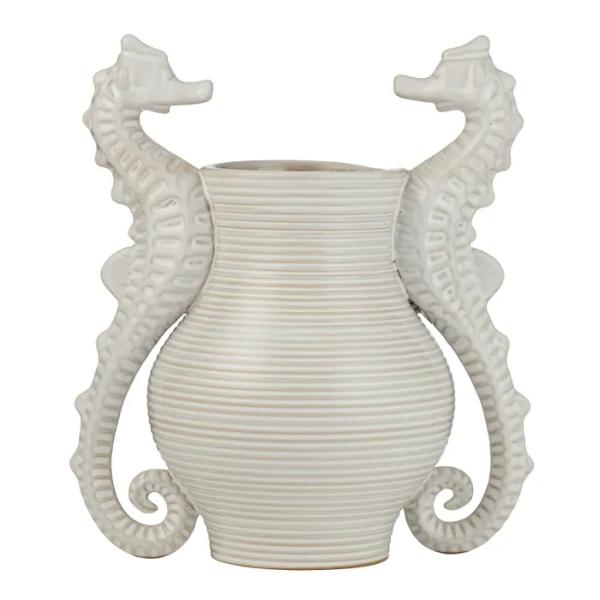 Natural Seahorse Ceramic Vase - 24cm x 16cm x 28cm