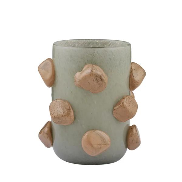 Taupe Steel Miles Glass Vase - 17cm x 20cm
