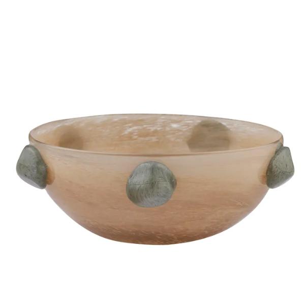 Miles Taupe Steel Glass Bowl - 30cm x 11cm