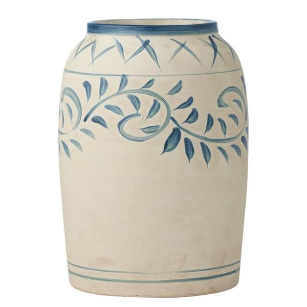 Omeo Ivory & Steel Ceramic Vase - 21cm x 28.5cm