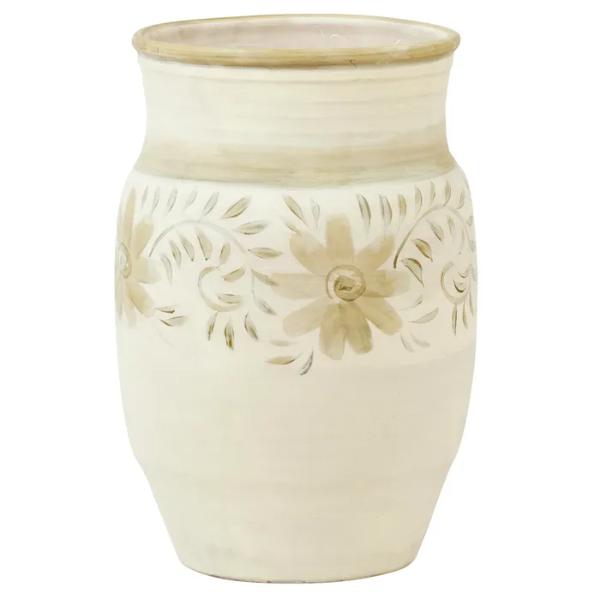 Corowa Ivory & Green Corowa Ceramic Vase - 32cm x 46.5cm