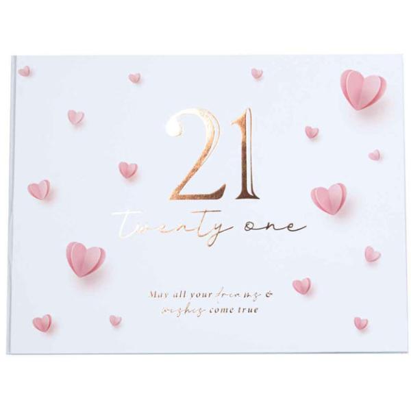 Love Heart 21st Guest Book