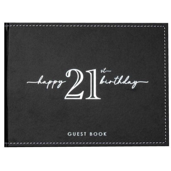 Black 21st Guest Book - 23cm x 18cm