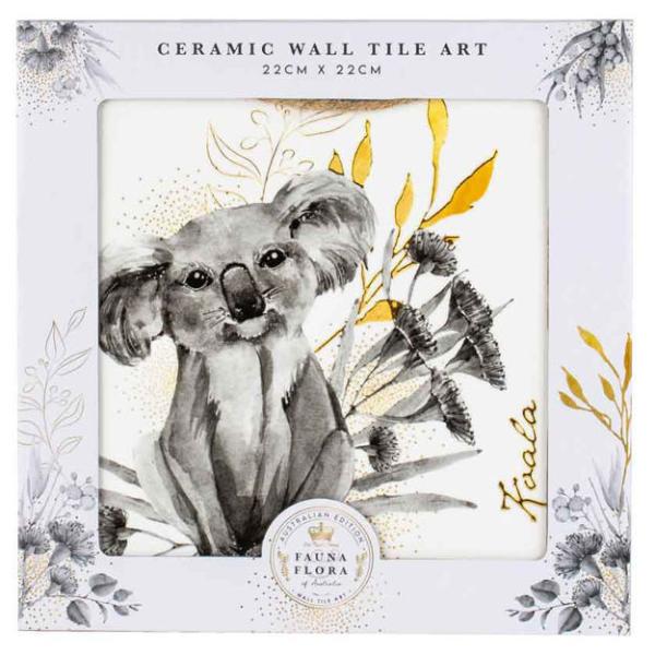 Australian Koala Tile Wall Art - 22cm x 22cm
