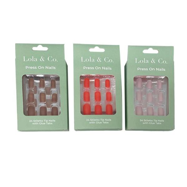 24 Pack Square Press On Nails