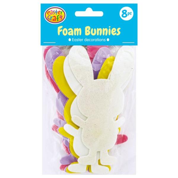 8 Pack Easter Decorations Foam Bunnies