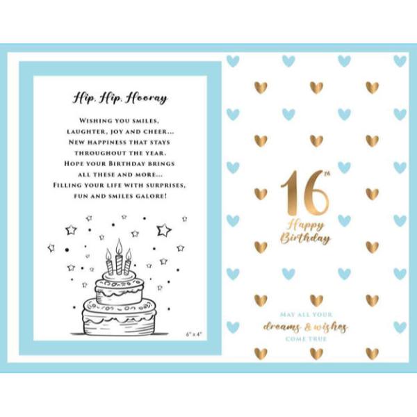 16th Sweet Hearts Glass Photo Frame - 18cm x 19cm