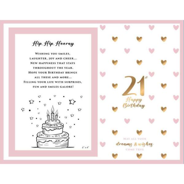 21st Sweet Hearts Glass Photo Frame - 18cm x 19cm
