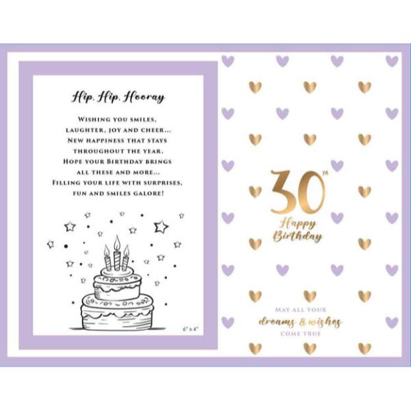 30th Sweet Hearts Glass Photo Frame - 18cm x 19cm