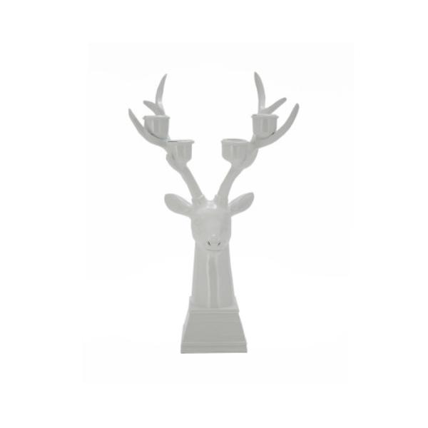 White Deer Candle Holder - 20.3cm x 12cm x 33.5cm
