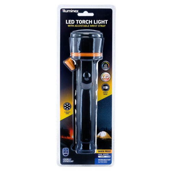 Illuminex Battery Operated LED Torch - 24.5cm x 6.5cm x 6.5cm