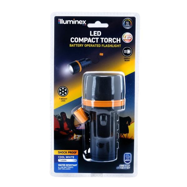 Illuminex Battery Operated LED Torch - 12cm x 6.8cm x 6.8cm