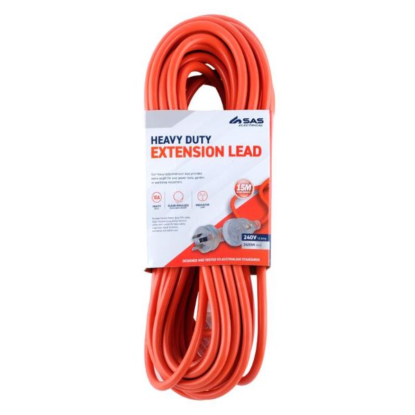 Orange Heavy Duty Extension Lead - 1500cm