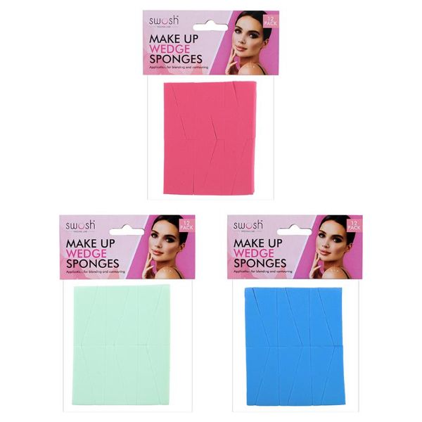 12 Pack Swosh Make Up Wedge Sponges