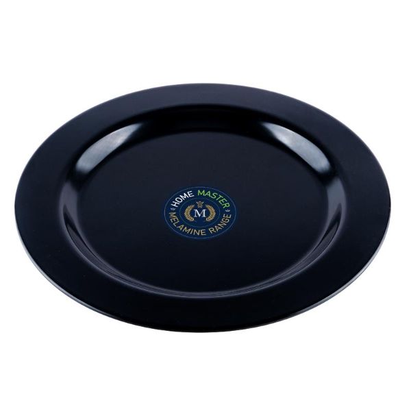Melamine Round Black Plate - 30cm x 1.9cm