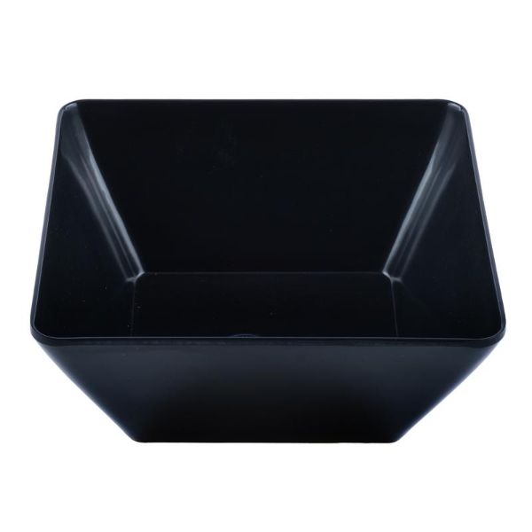 Melamine Black Square Bowl - 20cm x 8.5cm