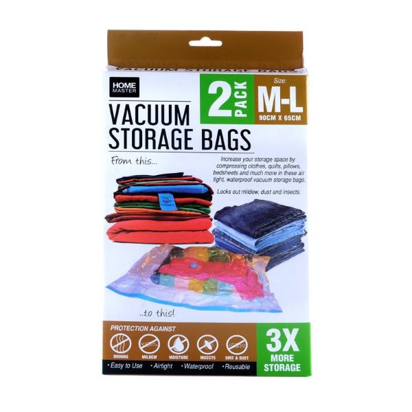 2 Pack Vacuum Cube Storage Bags - Medium - Large