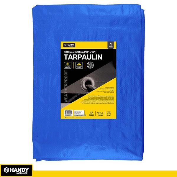 Blue 80gsm Tarpaulin - 300cm x 360cm