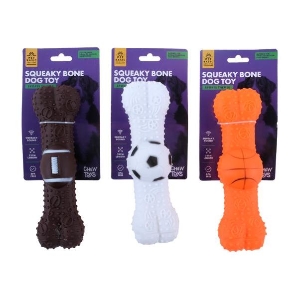 Sports Themed Squeaky Dog Toy - 22cm x 5cm