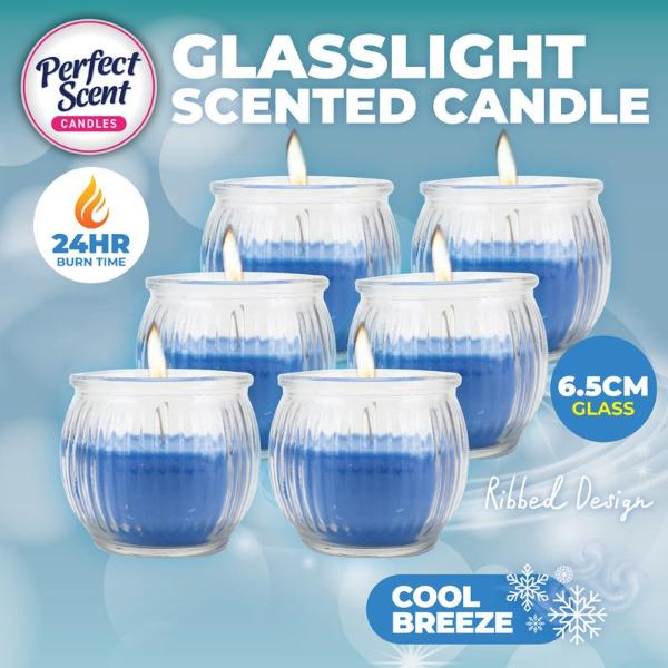Candle Glasslight Scented 6.5cm Cool Breeze
