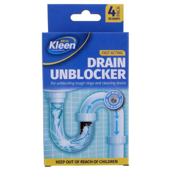 4 Pack Sink & Drain Unblocker Satchels - 25g