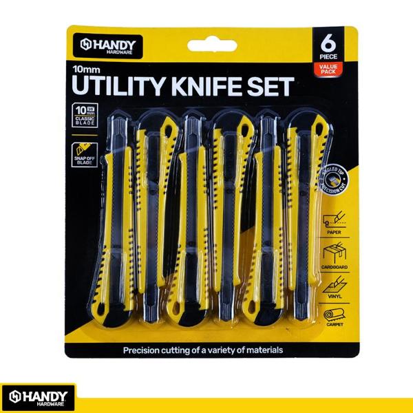 Metal Barrel With Locking Mechanism Utility Knife Set