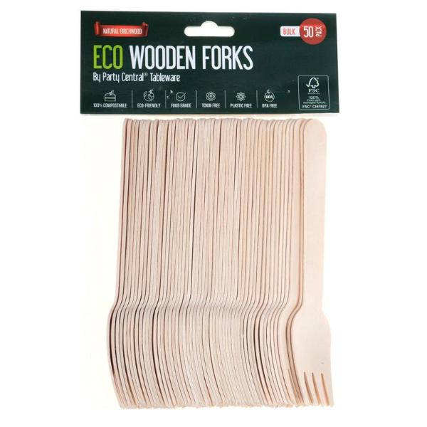 Eco-Friendly Wooden Fork- 16cm - 50pk